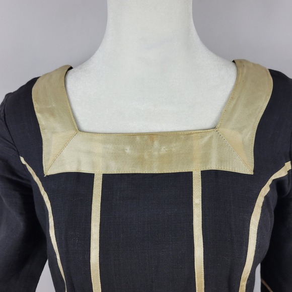 Vtg 70s Josefa Ibarra Black Floral Embroidered Midi S Dress Designer A-Line Boho - Picture 10 of 16